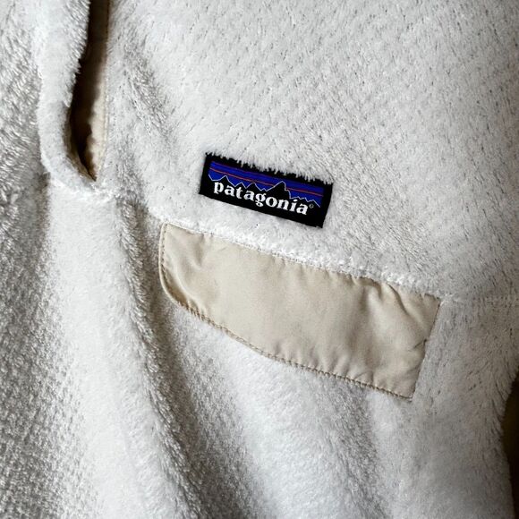 Patagonia Women's Re-Tool Ivory Textured Plush Half Snap Fleece Pullover Size S - Picture 7 of 15